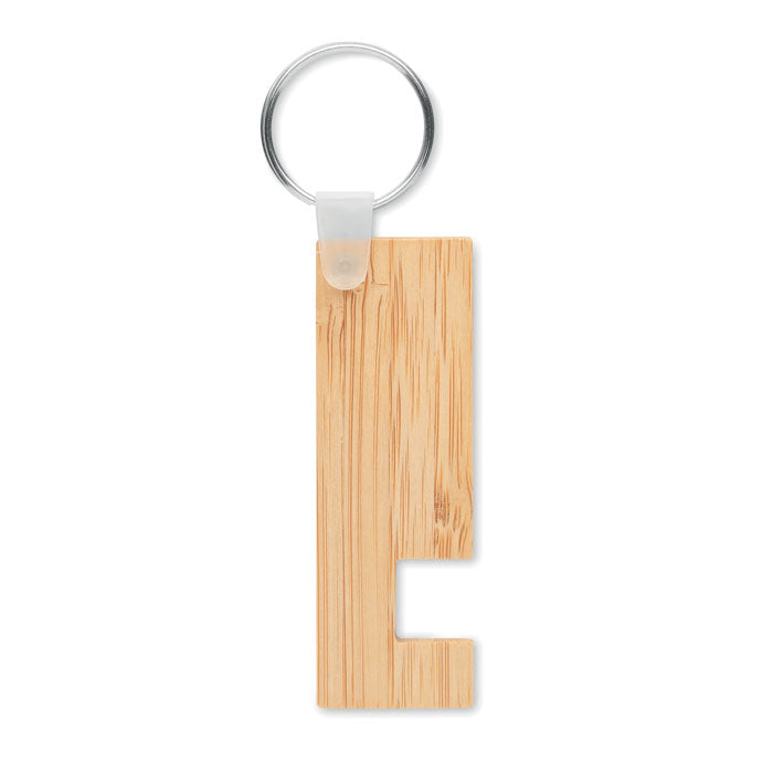 Bamboo Key Ring with Phone Stand