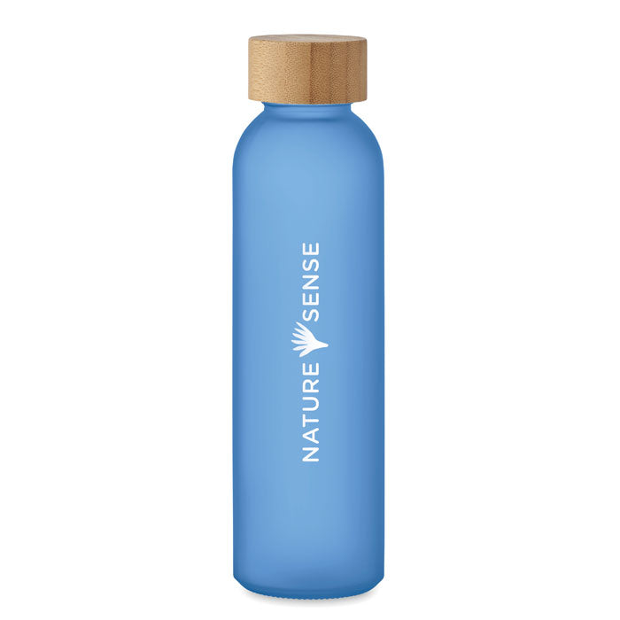 Frosted Glass Bottle 500 ml with Exclusive Bamboo Lid