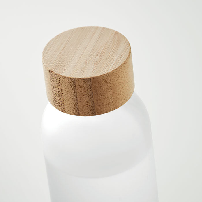 Frostet Glasflaske 500 ml med Eksklusivt Bambuslåg
