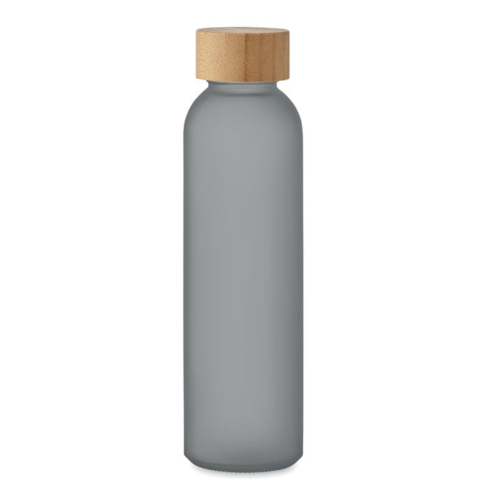 Frosted Glass Bottle 500 ml with Exclusive Bamboo Lid