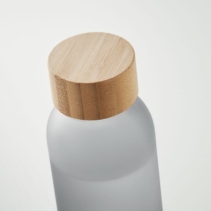 Frostet Glasflaske 500 ml med Eksklusivt Bambuslåg