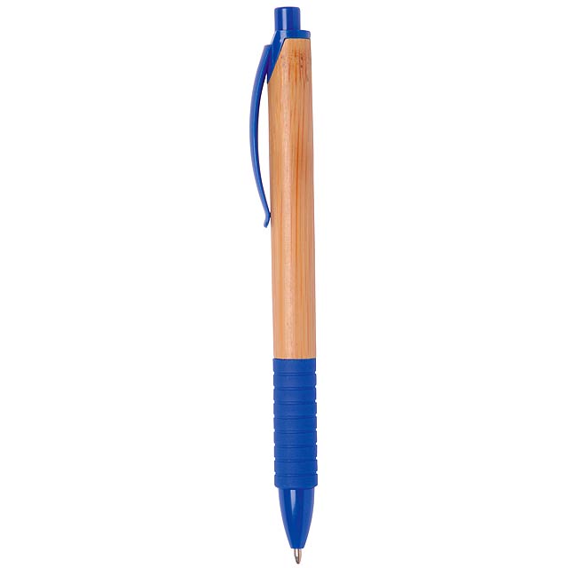 Bambus-Kugelschreiber mit Gummigriff