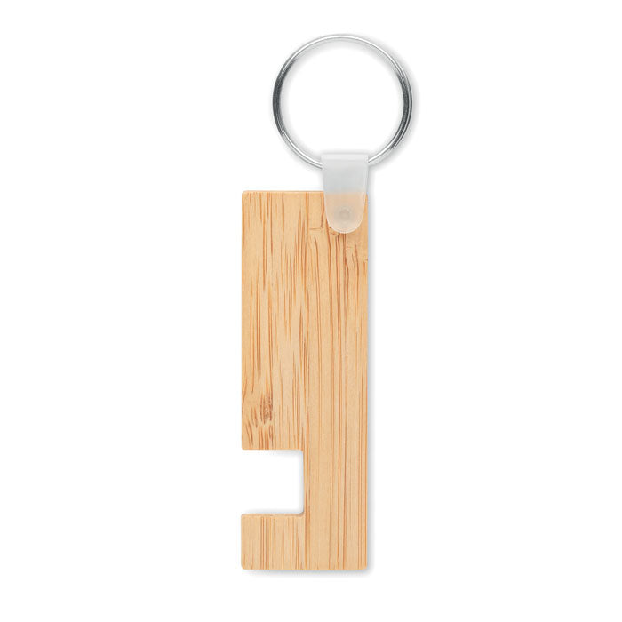 Schlüsselanhänger aus Bambus mit Telefonständer