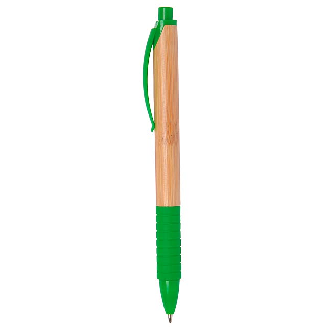 Bambus-Kugelschreiber mit Gummigriff