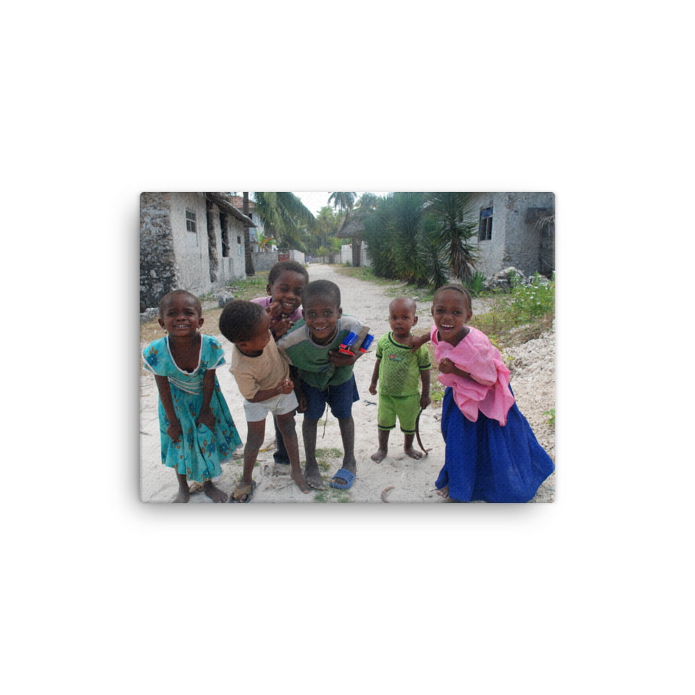 Lächelnde Kinder und warmes Sansibar - Leinwand Leinwand