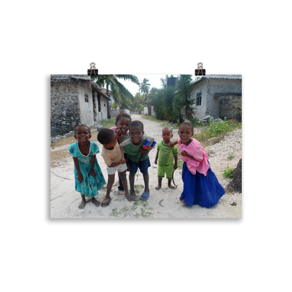 Smilende børn og hjertevarme Zanzibar - Plakat børn